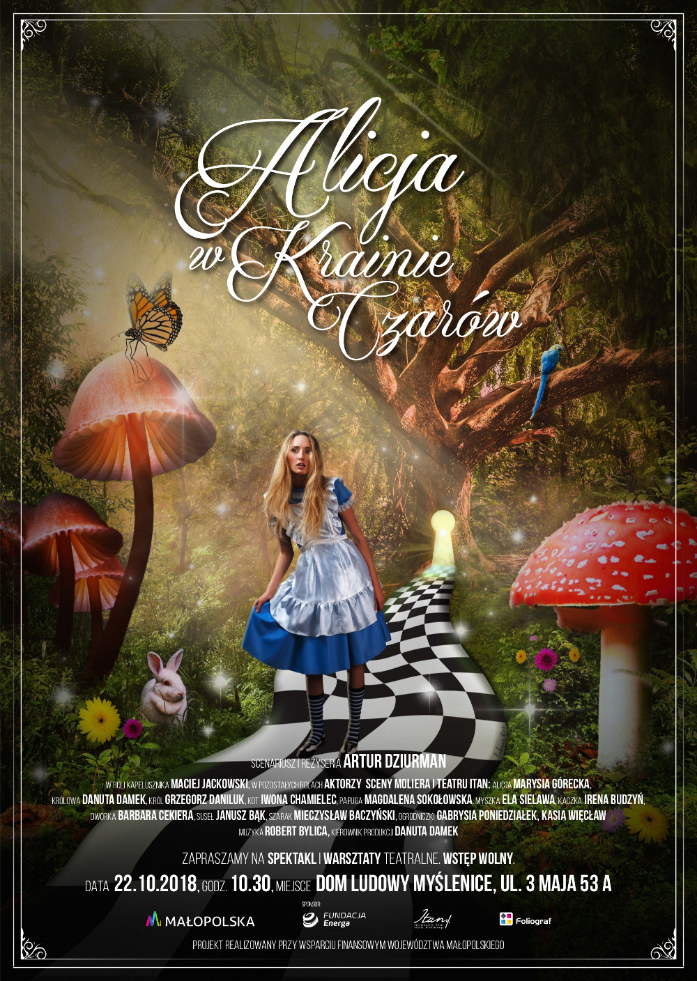 Plakat spektaklu Alicja w Krainie Czarów